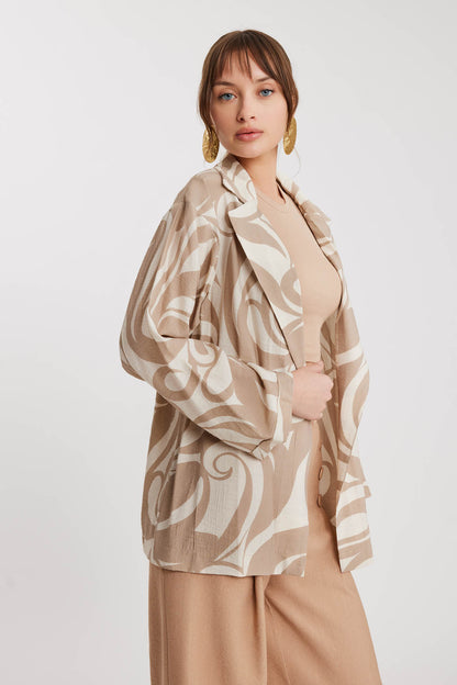 CRINKLE JACKET WITH PATTERN