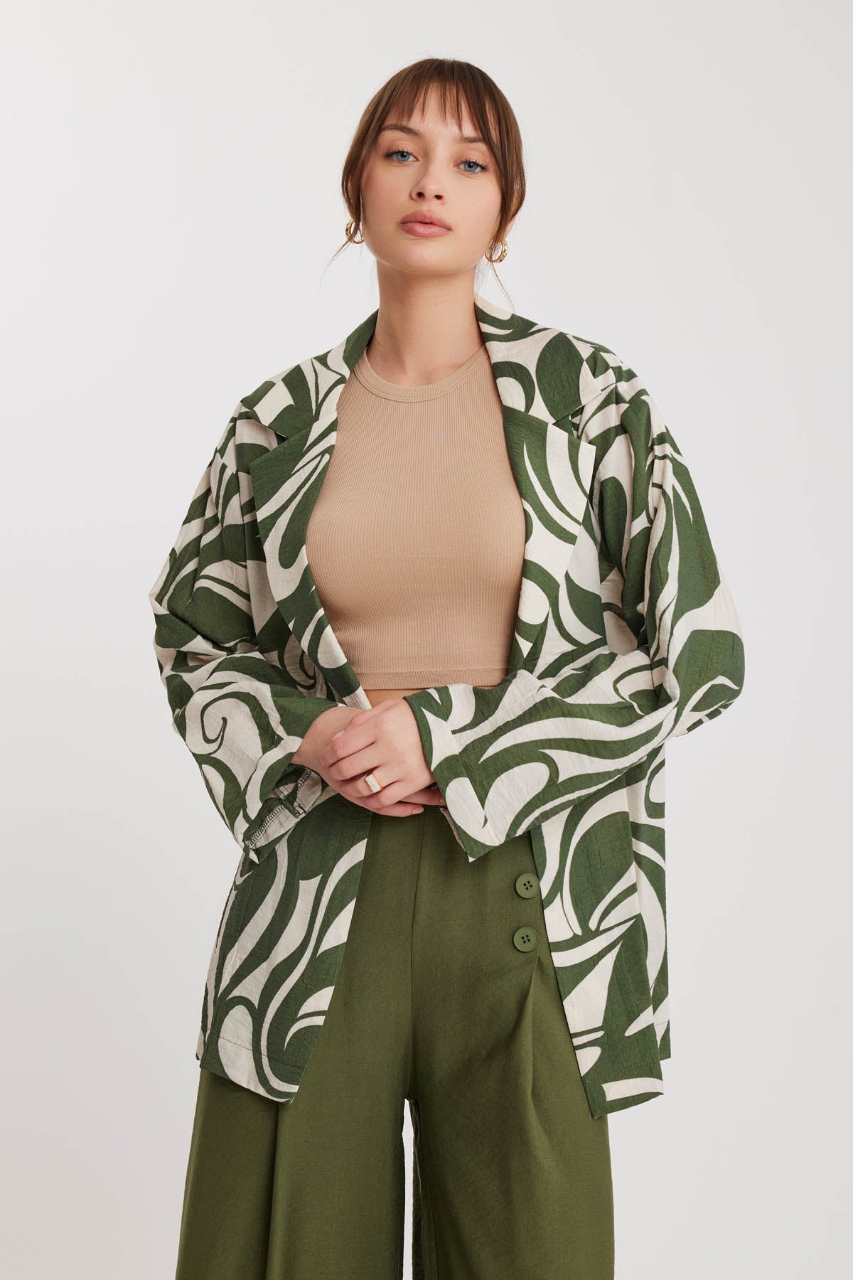 CRINKLE JACKET WITH PATTERN
