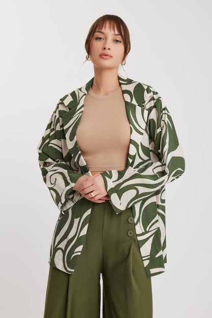CRINKLE JACKET WITH PATTERN