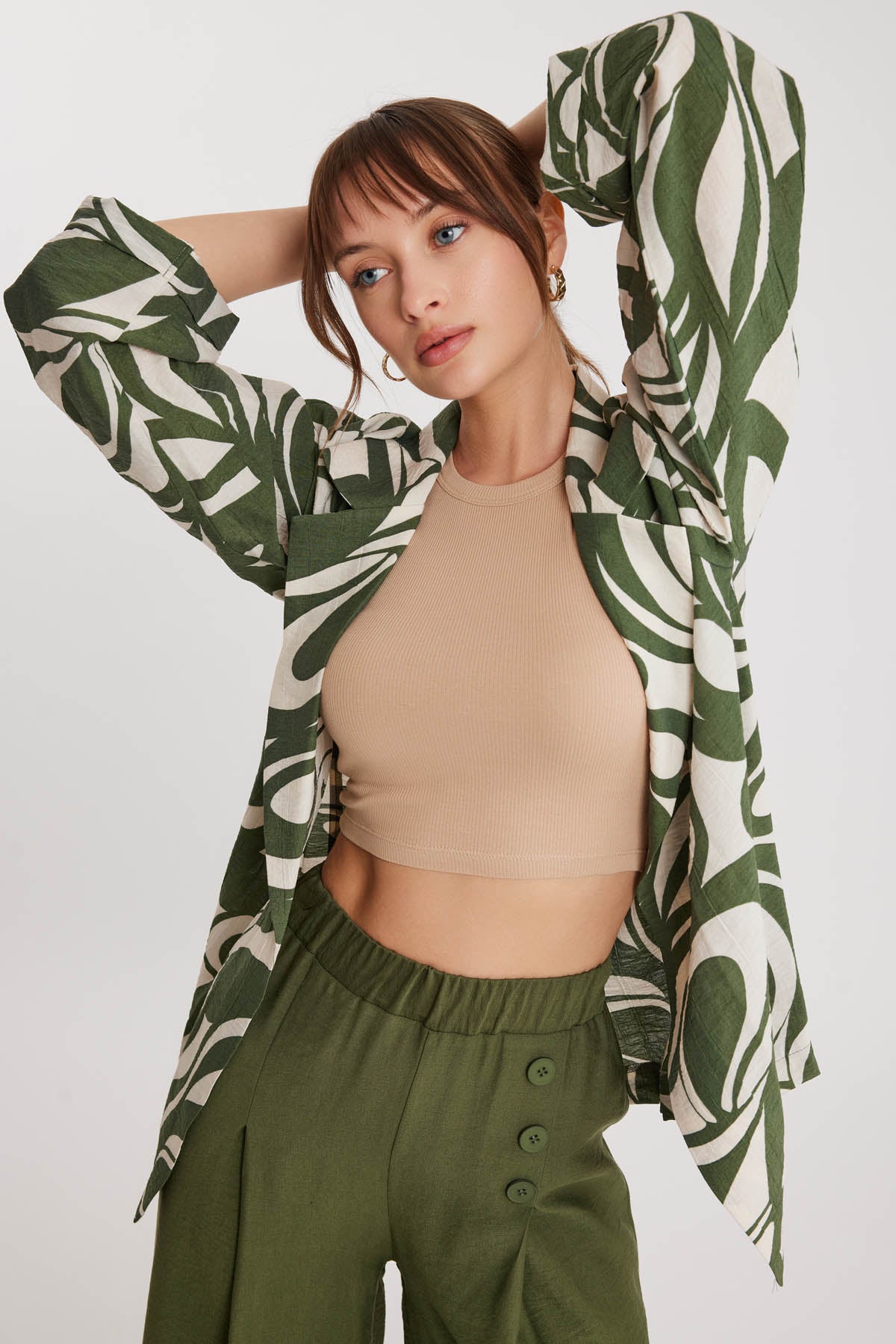 CRINKLE JACKET WITH PATTERN