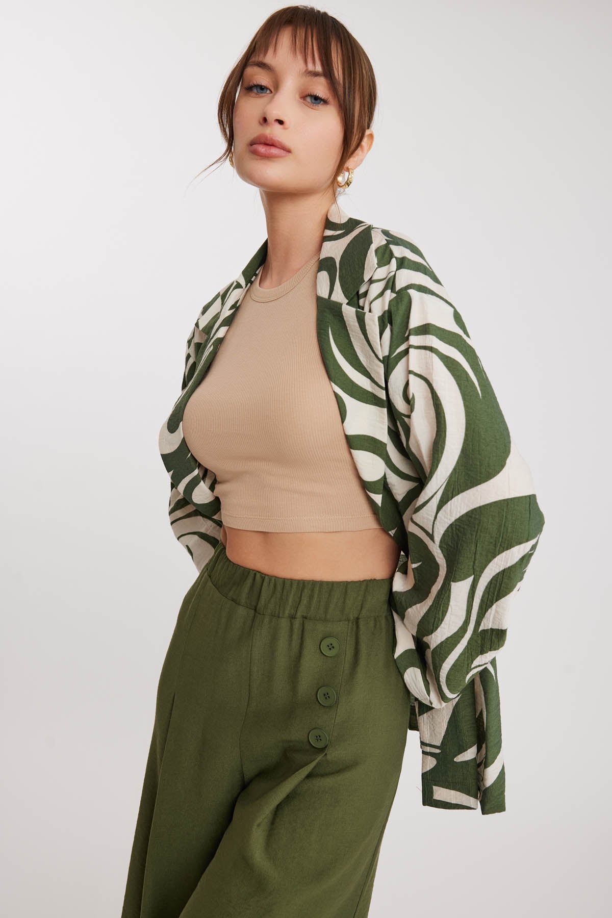 CRINKLE JACKET WITH PATTERN