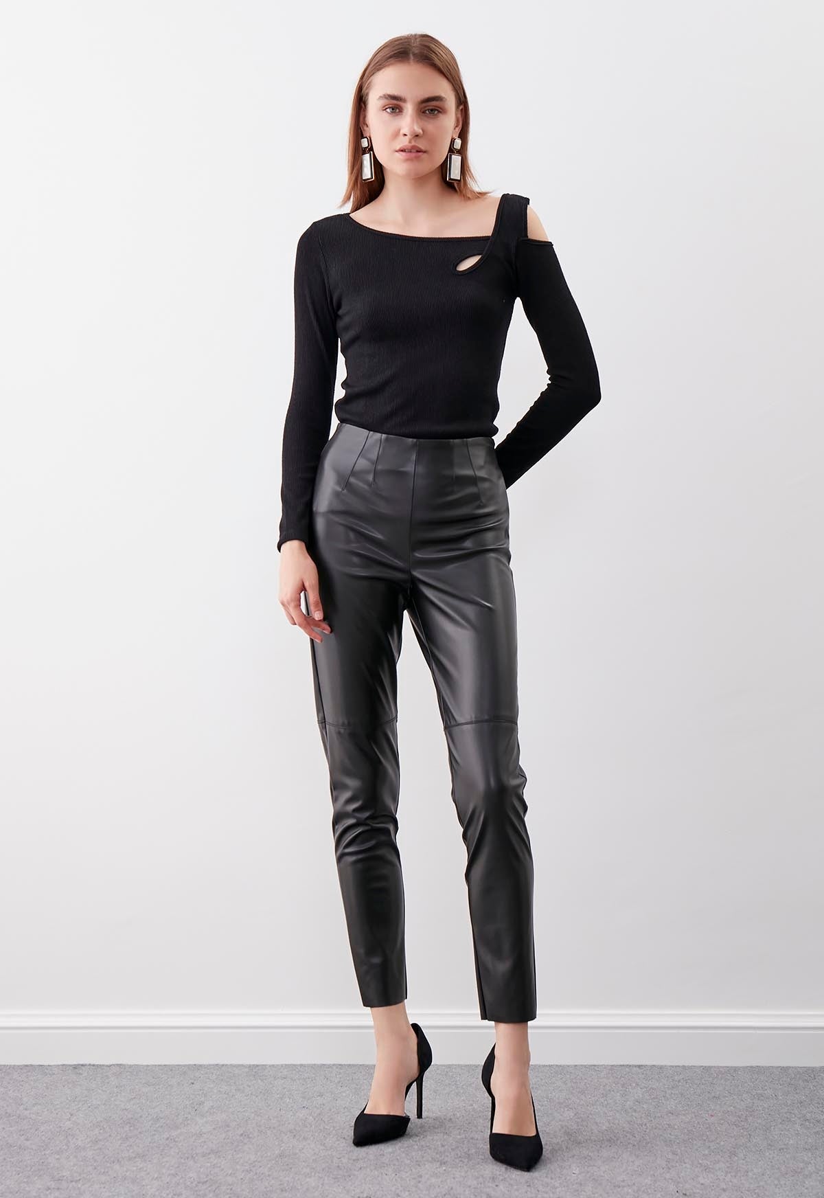 FAUX LEATHER TROUSERS