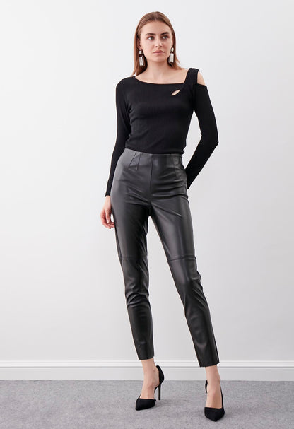 FAUX LEATHER TROUSERS