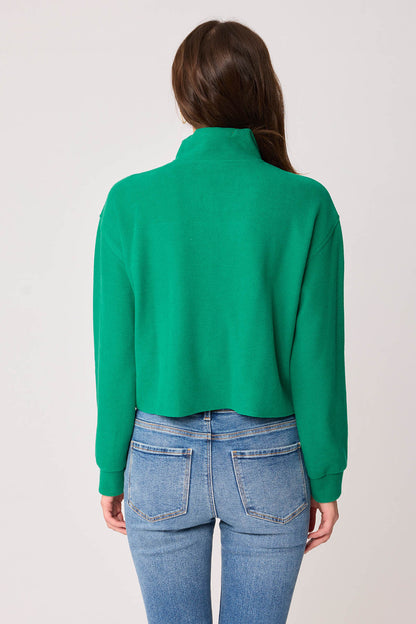 KNITTED SWEATSHIRT WITH STEEP COLLAR & ZIPPER