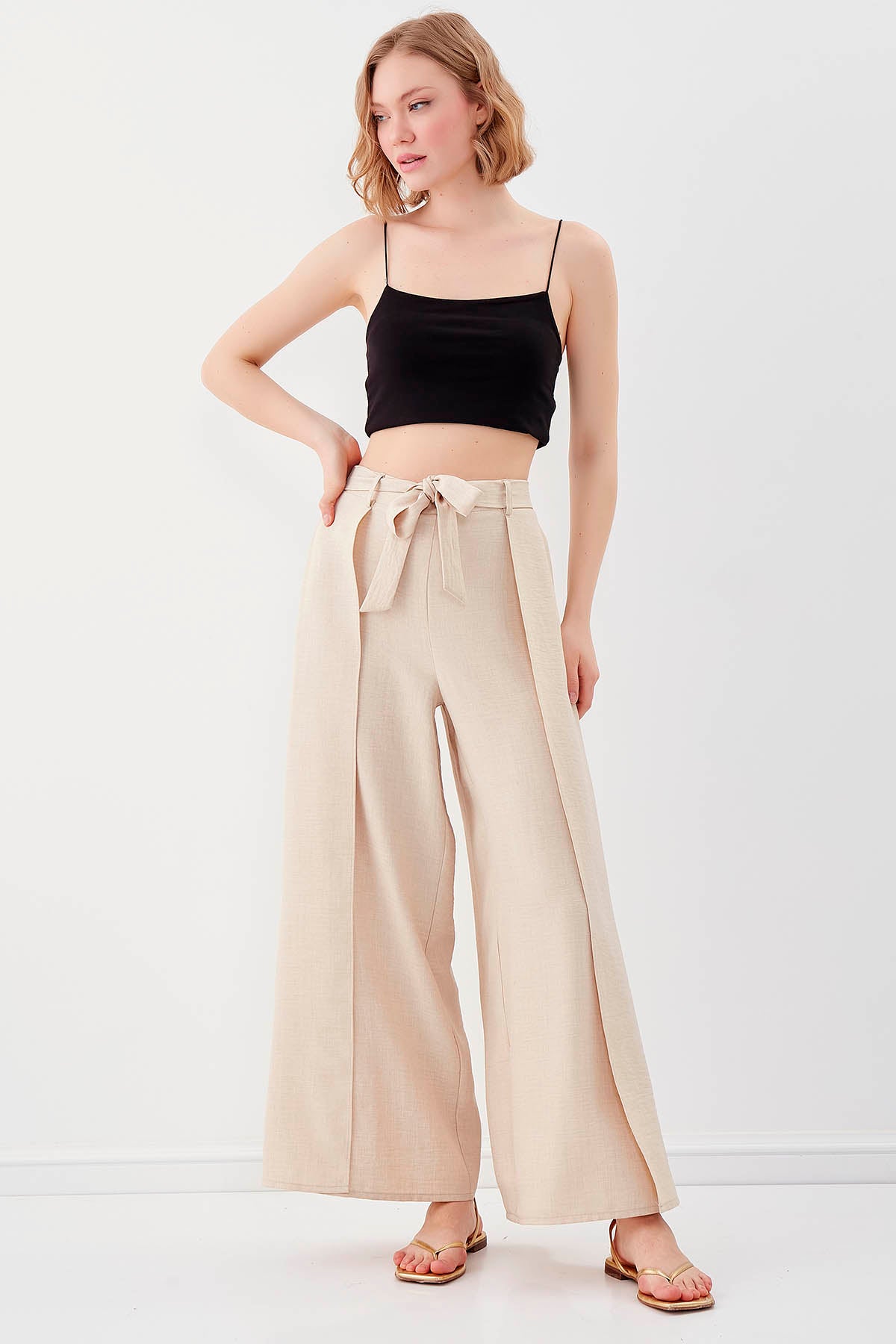 SIDE SPLIT-APART WAIST-BINDING TROUSERS