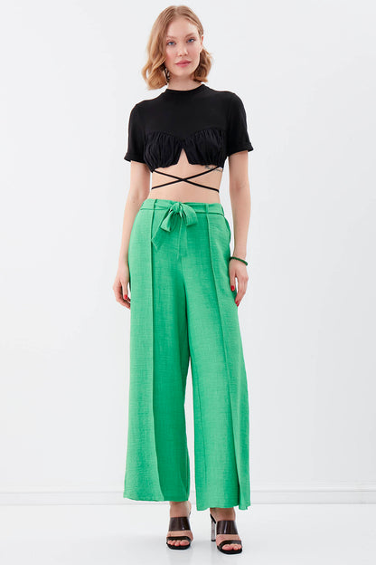 SIDE SPLIT-APART WAIST-BINDING TROUSERS