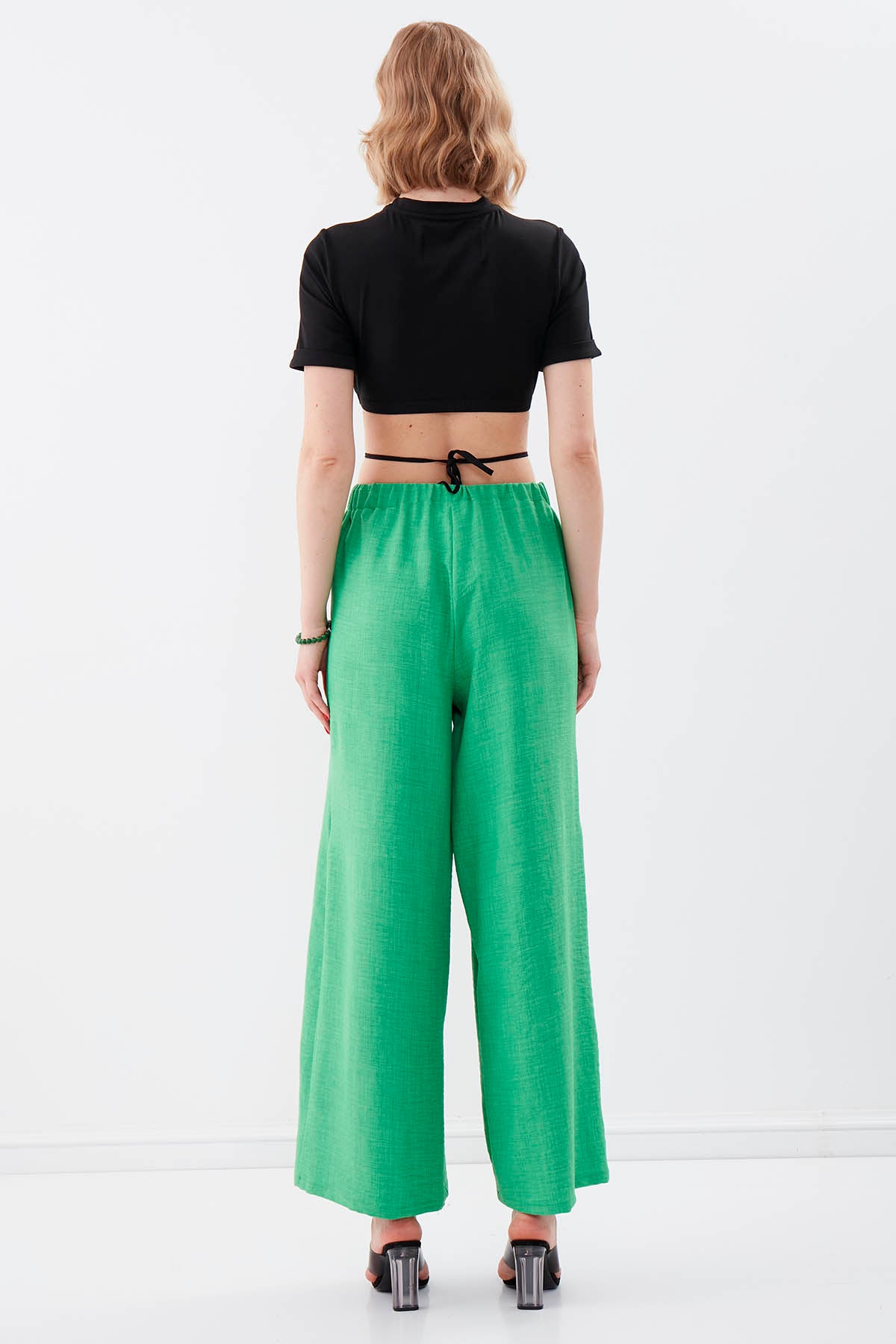 SIDE SPLIT-APART WAIST-BINDING TROUSERS