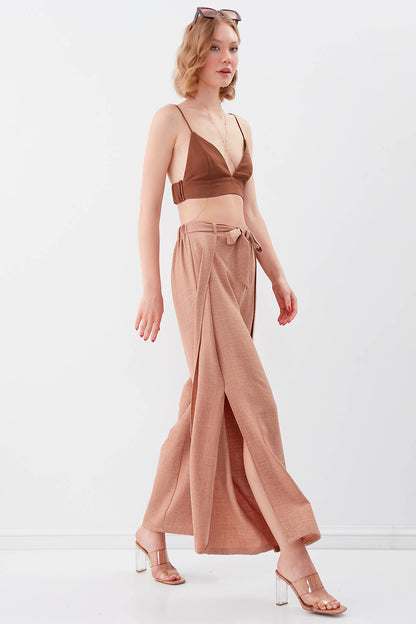 SIDE SPLIT-APART WAIST-BINDING TROUSERS