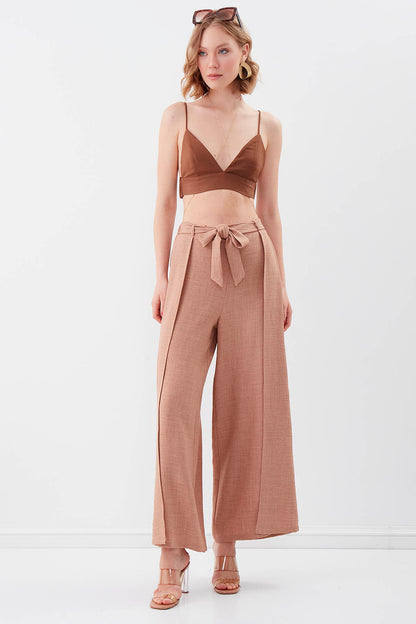 SIDE SPLIT-APART WAIST-BINDING TROUSERS