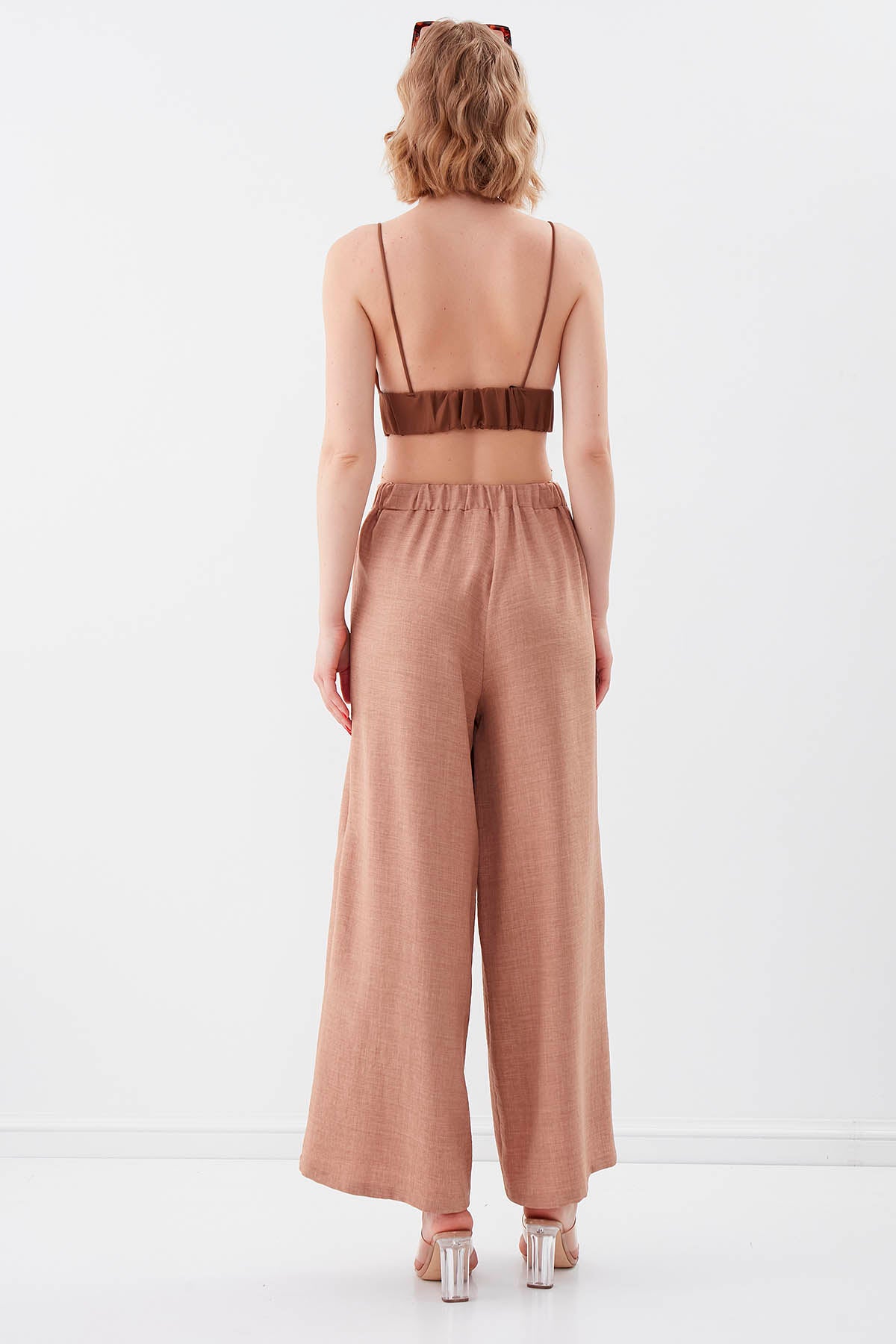 SIDE SPLIT-APART WAIST-BINDING TROUSERS