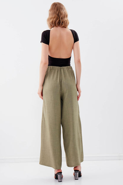 SIDE SPLIT-APART WAIST-BINDING TROUSERS