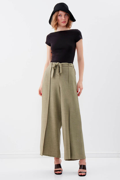 SIDE SPLIT-APART WAIST-BINDING TROUSERS