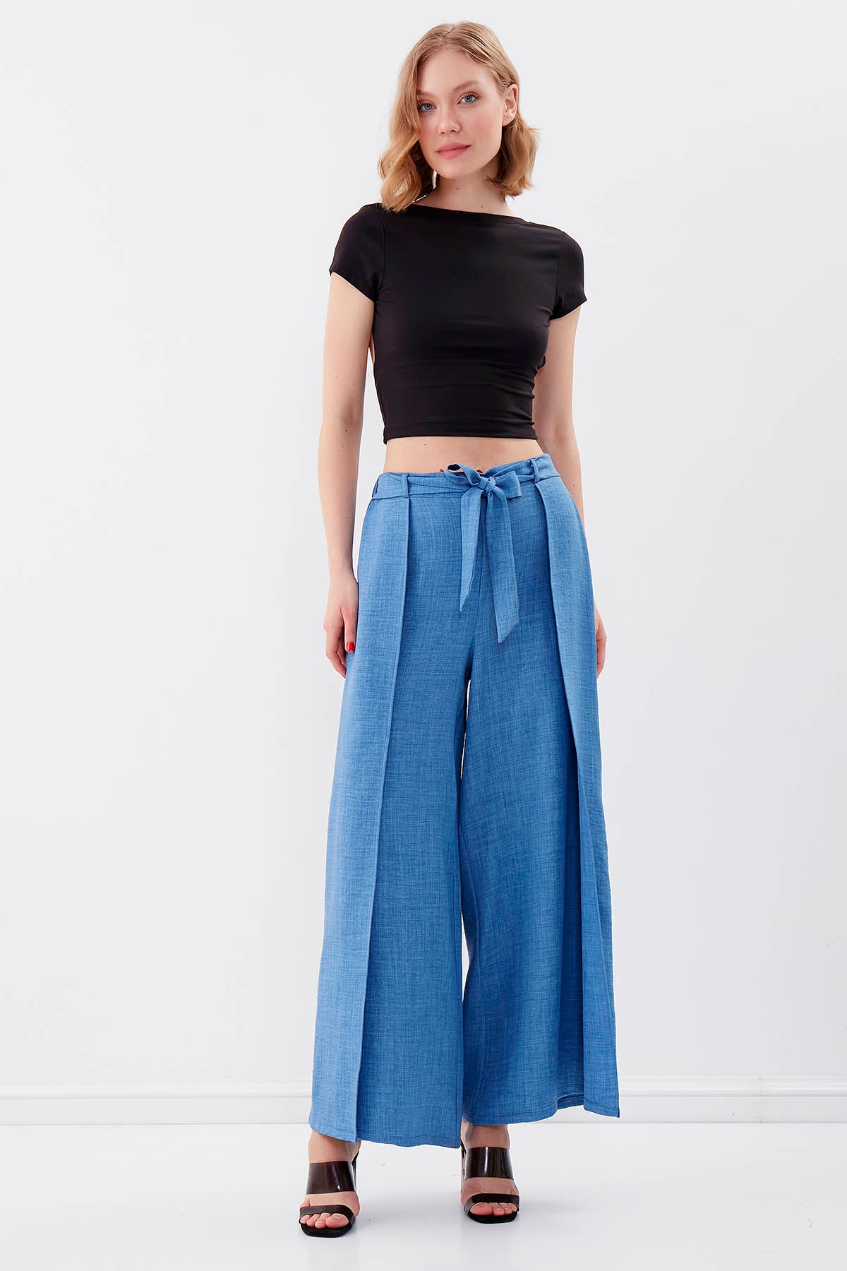 SIDE SPLIT-APART WAIST-BINDING TROUSERS