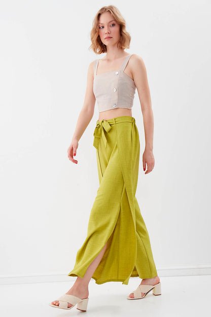 SIDE SPLIT-APART WAIST-BINDING TROUSERS