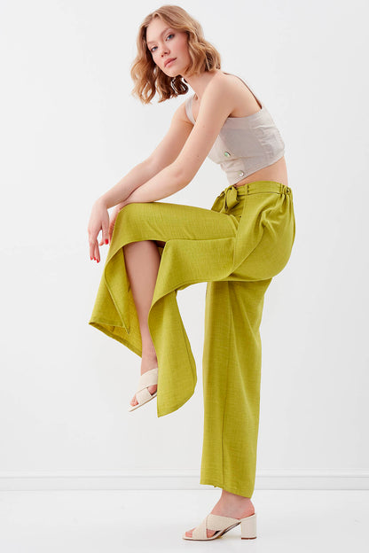 SIDE SPLIT-APART WAIST-BINDING TROUSERS