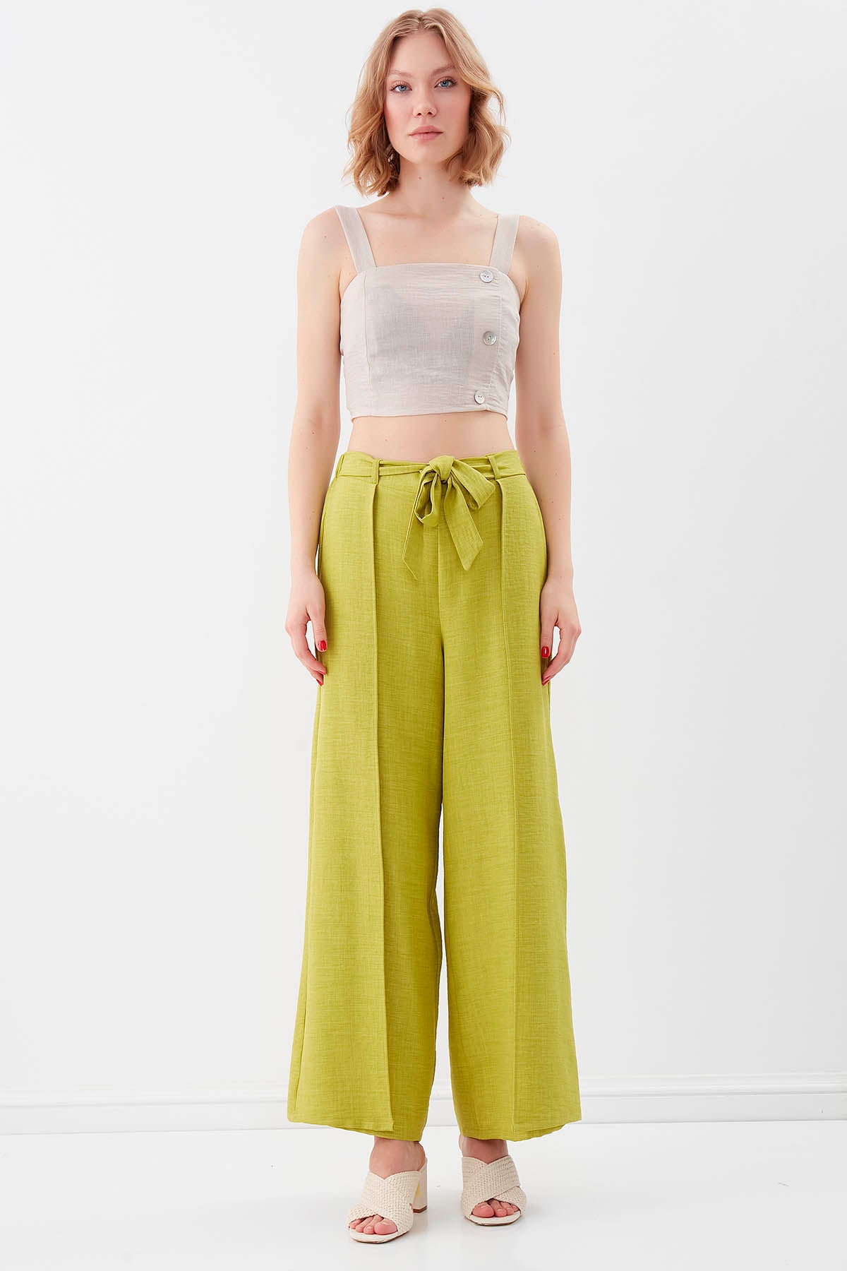SIDE SPLIT-APART WAIST-BINDING TROUSERS