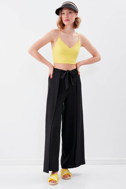 SIDE SPLIT-APART WAIST-BINDING TROUSERS