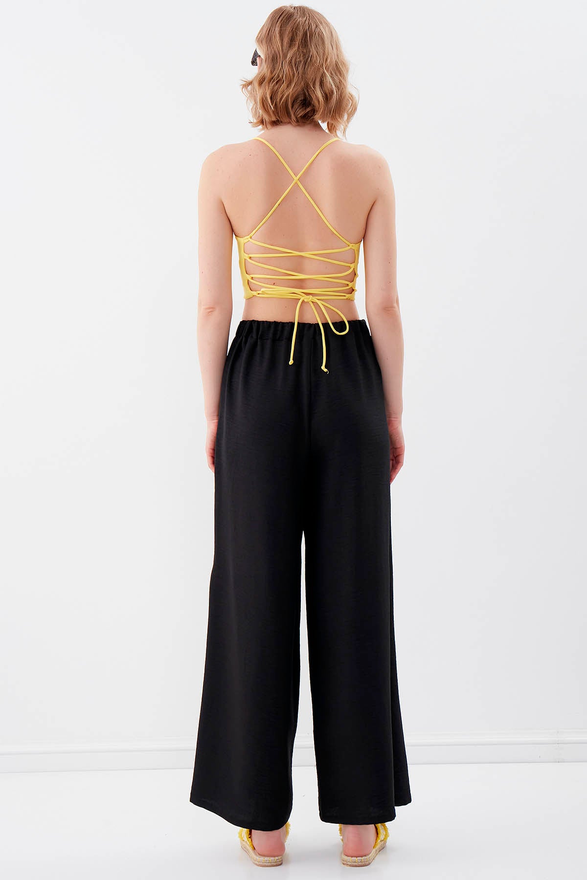 SIDE SPLIT-APART WAIST-BINDING TROUSERS