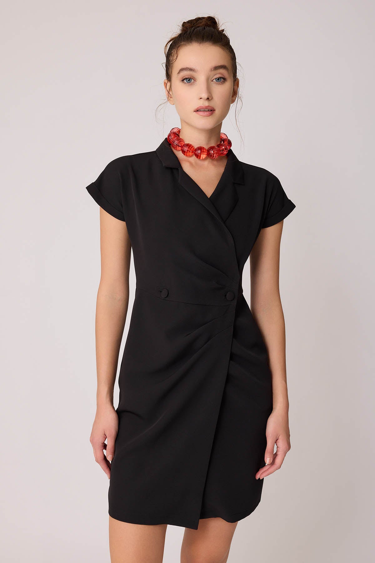 BUTTON DETAILED BRUDENESS DRESS