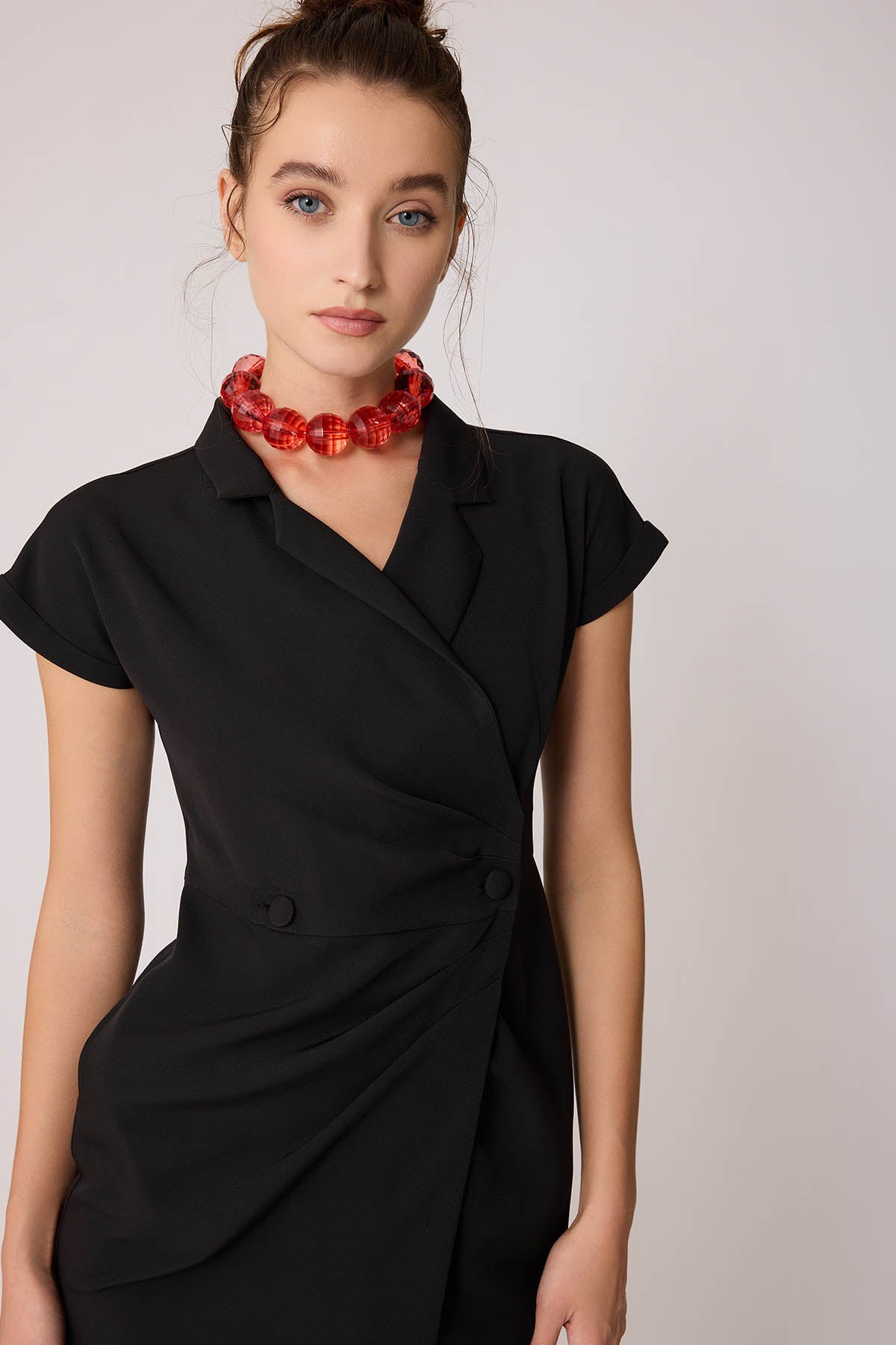 BUTTON DETAILED BRUDENESS DRESS