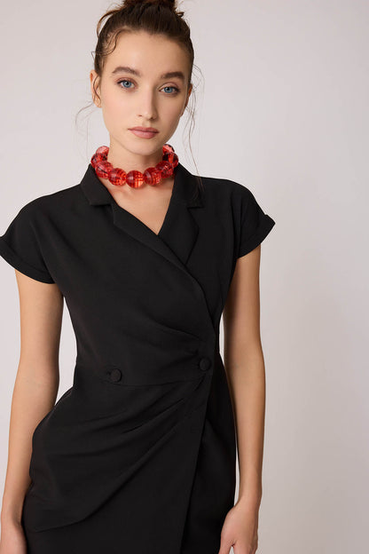 BUTTON DETAILED BRUDENESS DRESS