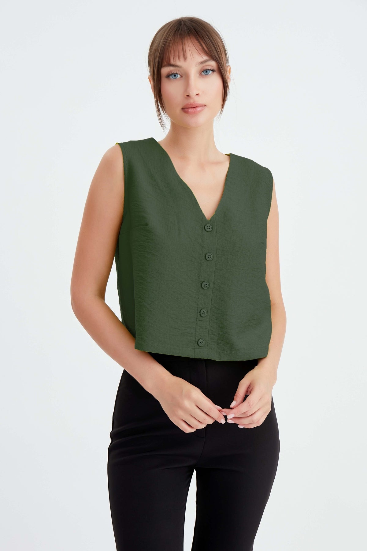 CROP VEST WITH BUTTONS