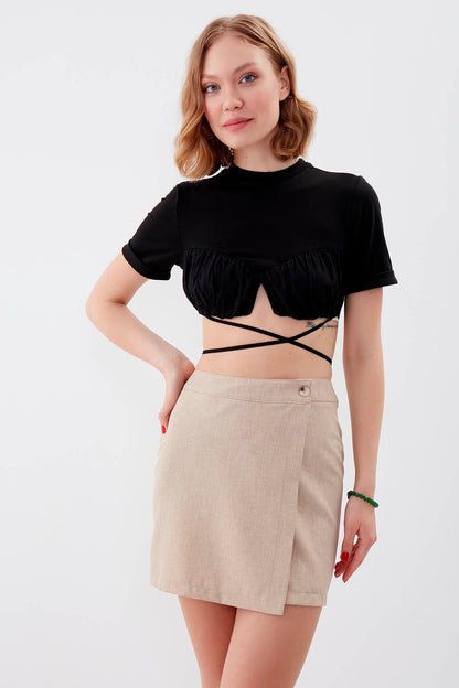 MINI-SKIRT WITH BUTTON