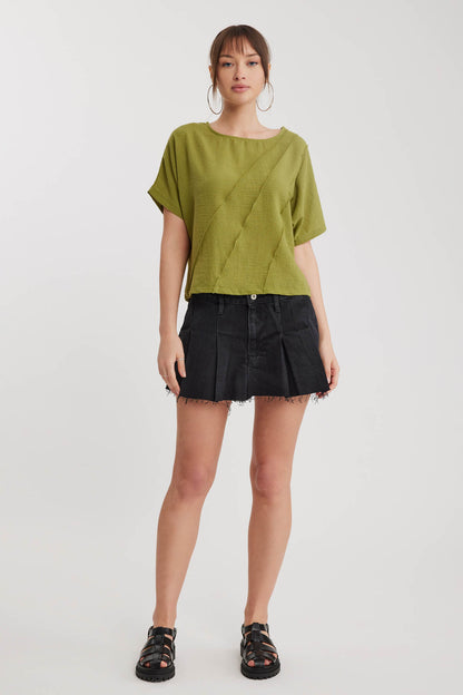 LOW SHOULDER DETAIL BLOUSE