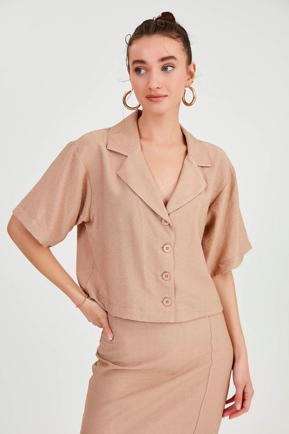 LOW SHOULDER LOOSE SHIRT