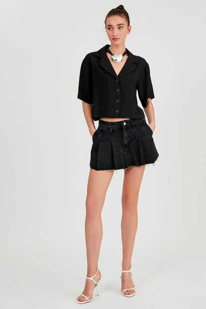 LOW SHOULDER LOOSE SHIRT