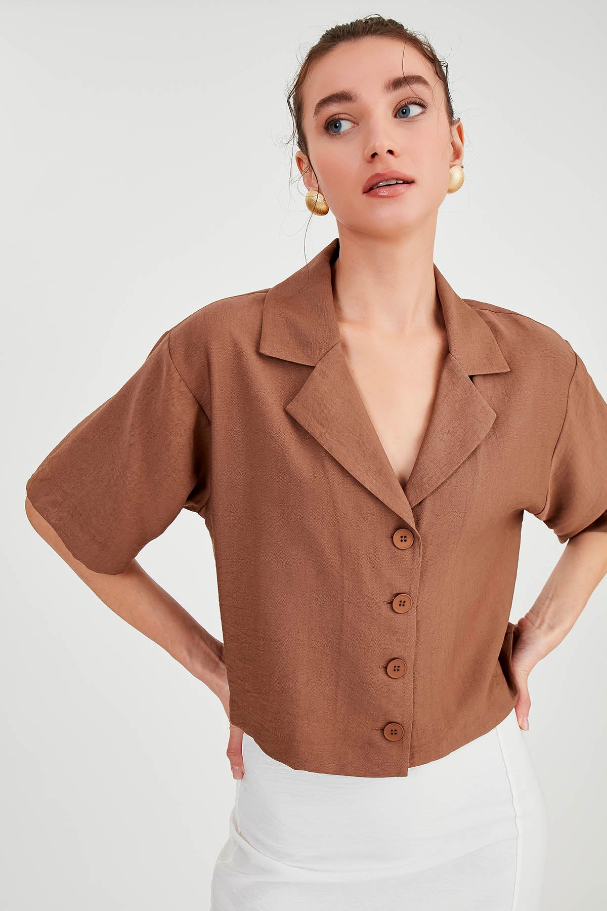 LOW SHOULDER LOOSE SHIRT