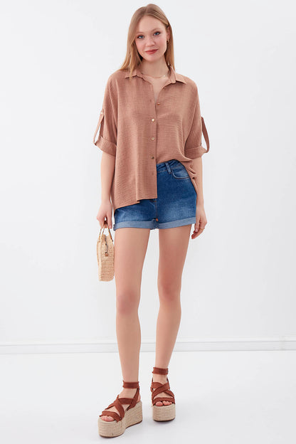 LOW SHOULDER  LOOSE SHIRT