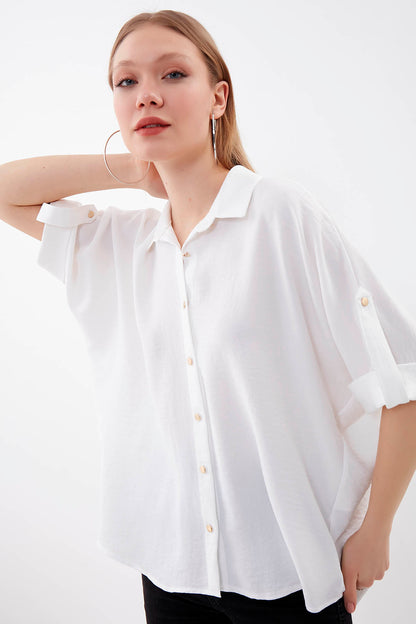 LOW SHOULDER  LOOSE SHIRT