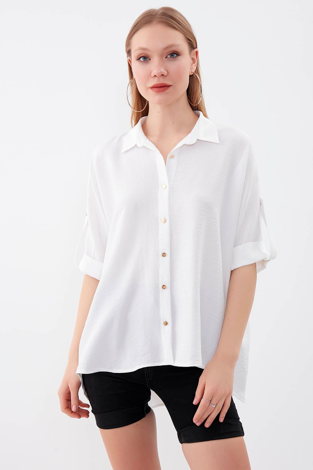 LOW SHOULDER  LOOSE SHIRT