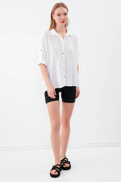 LOW SHOULDER  LOOSE SHIRT