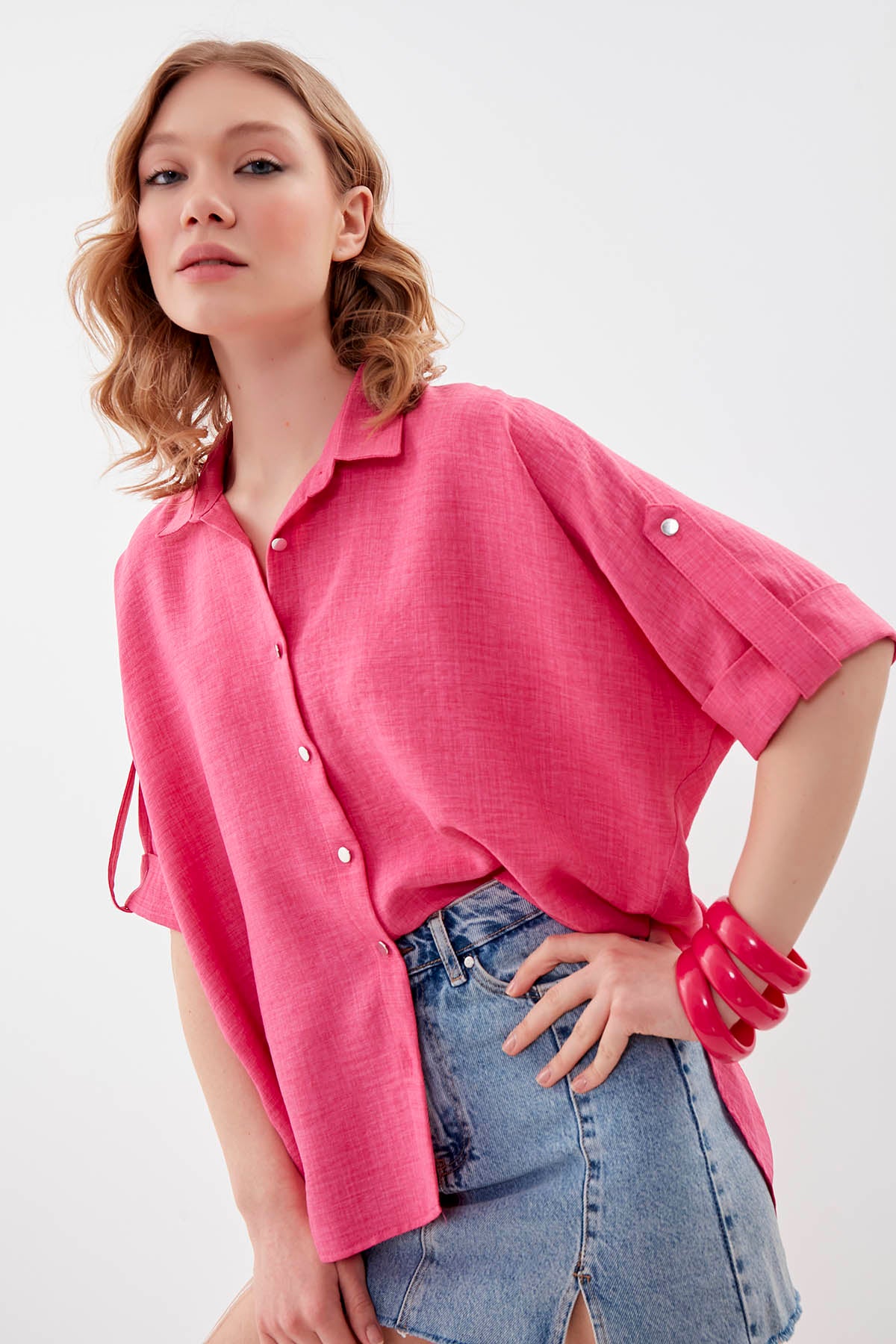 LOW SHOULDER  LOOSE SHIRT