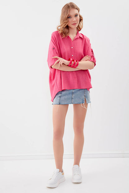 LOW SHOULDER  LOOSE SHIRT