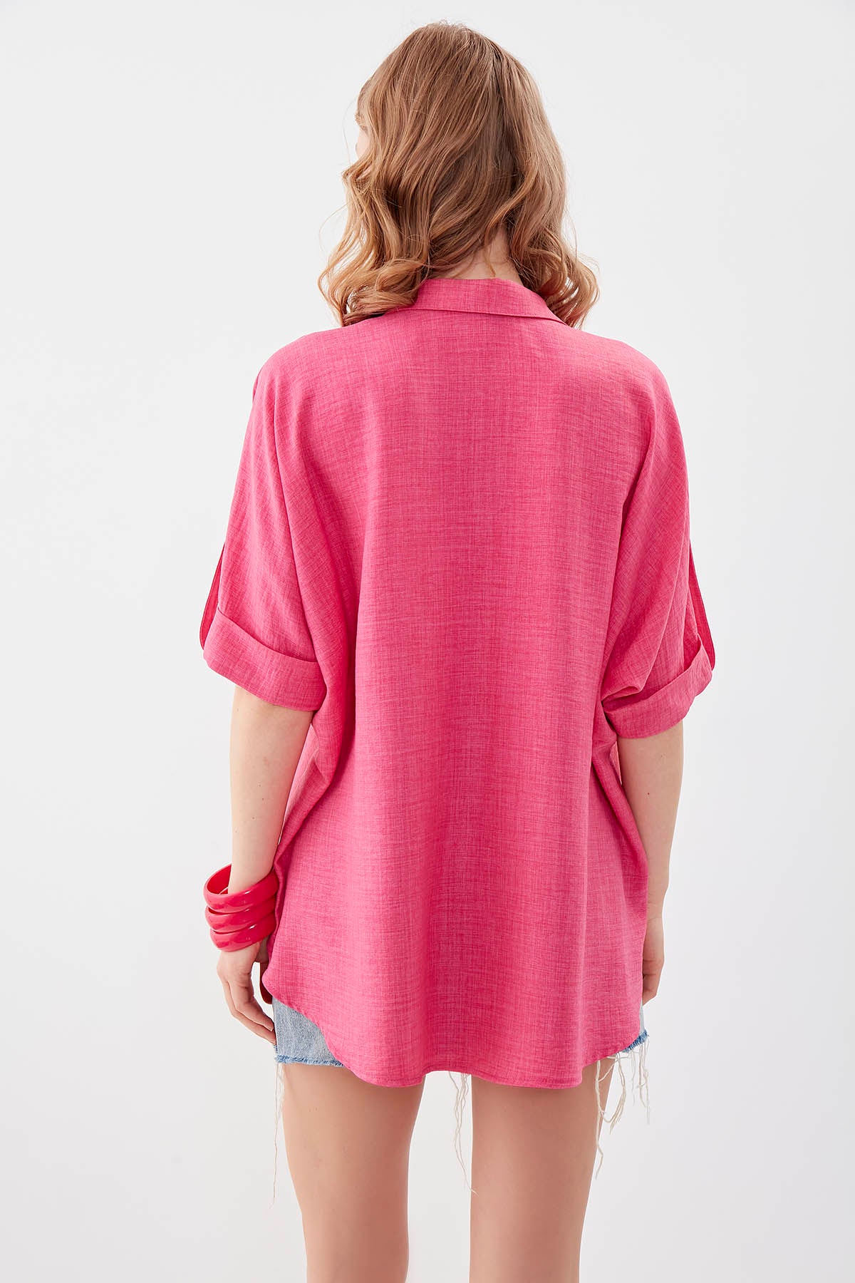 LOW SHOULDER  LOOSE SHIRT