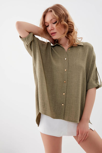 LOW SHOULDER  LOOSE SHIRT