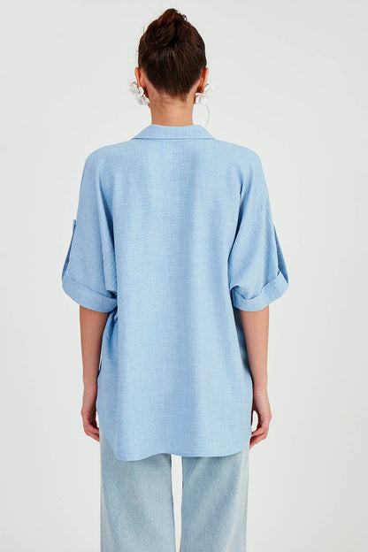 LOW SHOULDER  LOOSE SHIRT