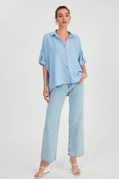LOW SHOULDER  LOOSE SHIRT