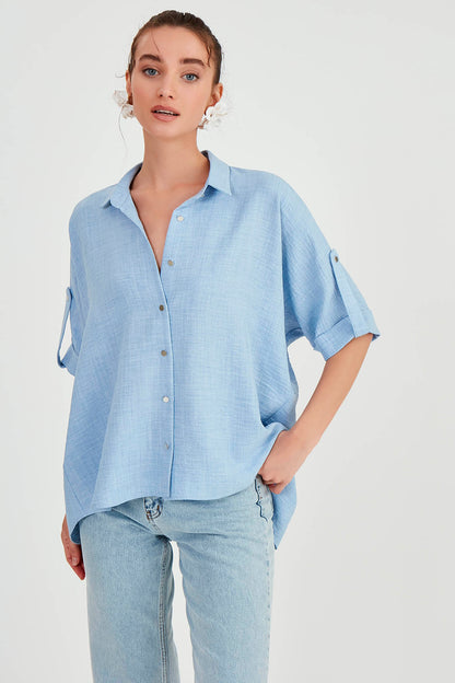 LOW SHOULDER  LOOSE SHIRT