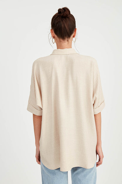 LOW SHOULDER  LOOSE SHIRT