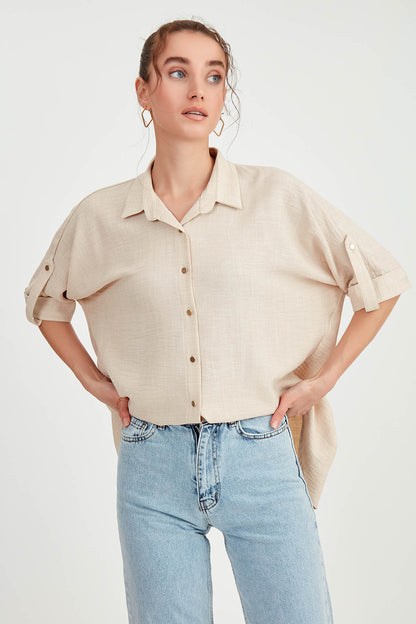 LOW SHOULDER  LOOSE SHIRT