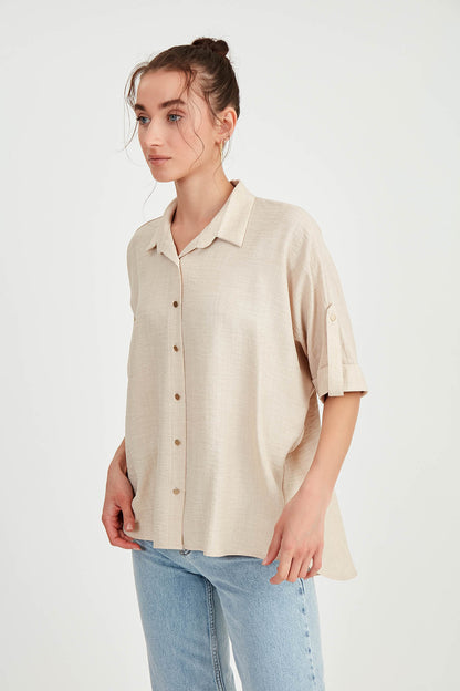 LOW SHOULDER  LOOSE SHIRT