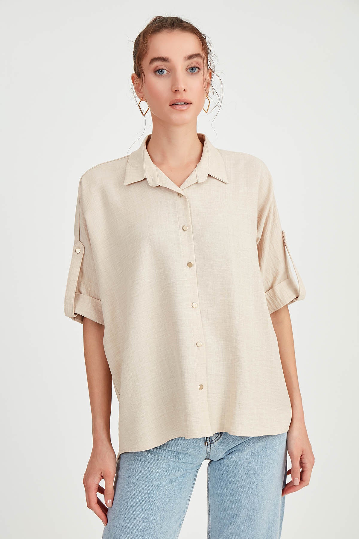 LOW SHOULDER  LOOSE SHIRT