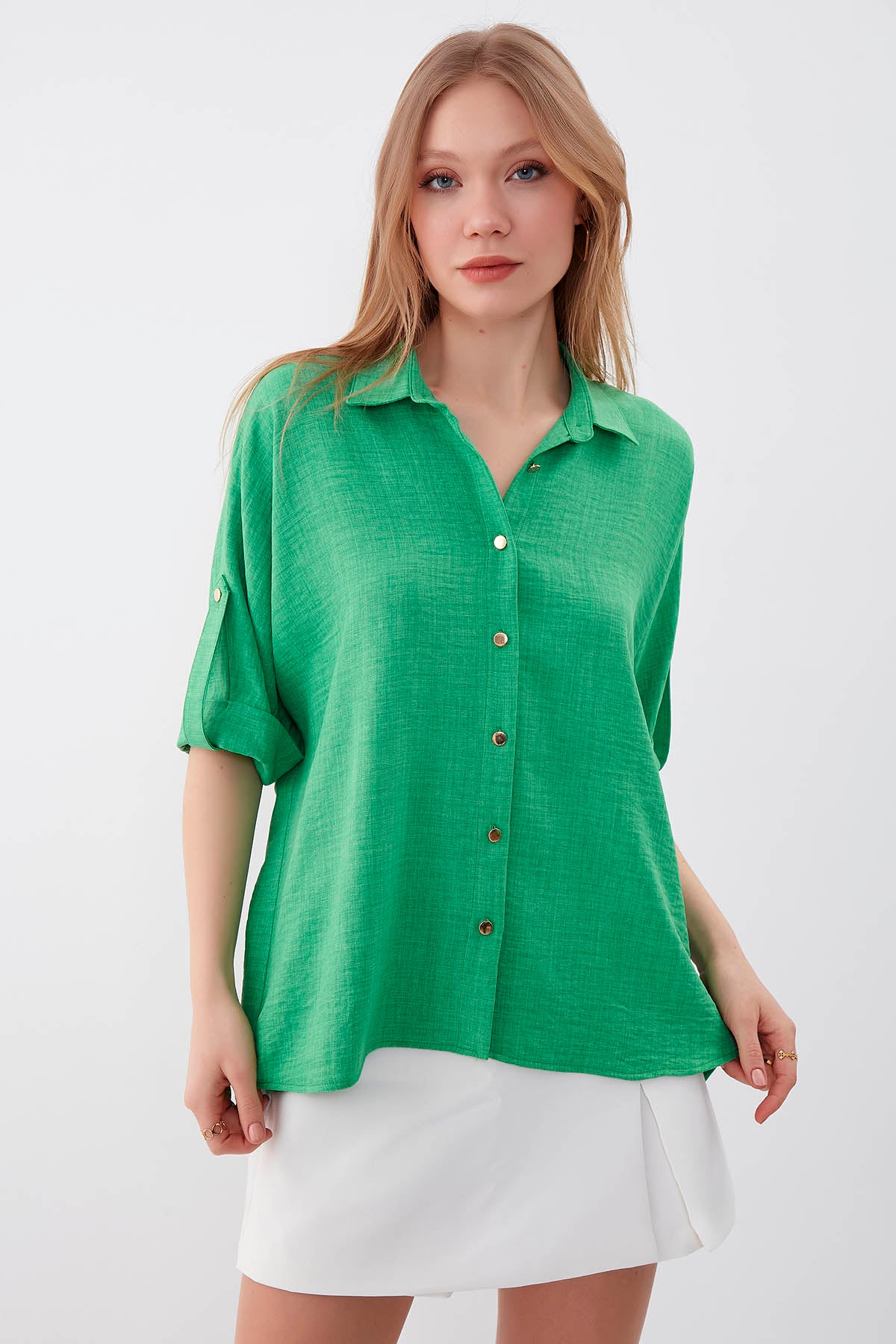 LOW SHOULDER  LOOSE SHIRT