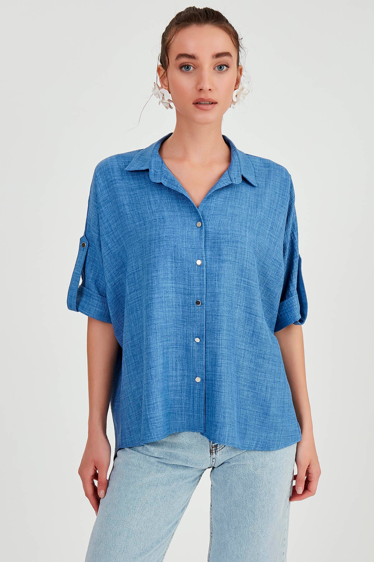 LOW SHOULDER  LOOSE SHIRT