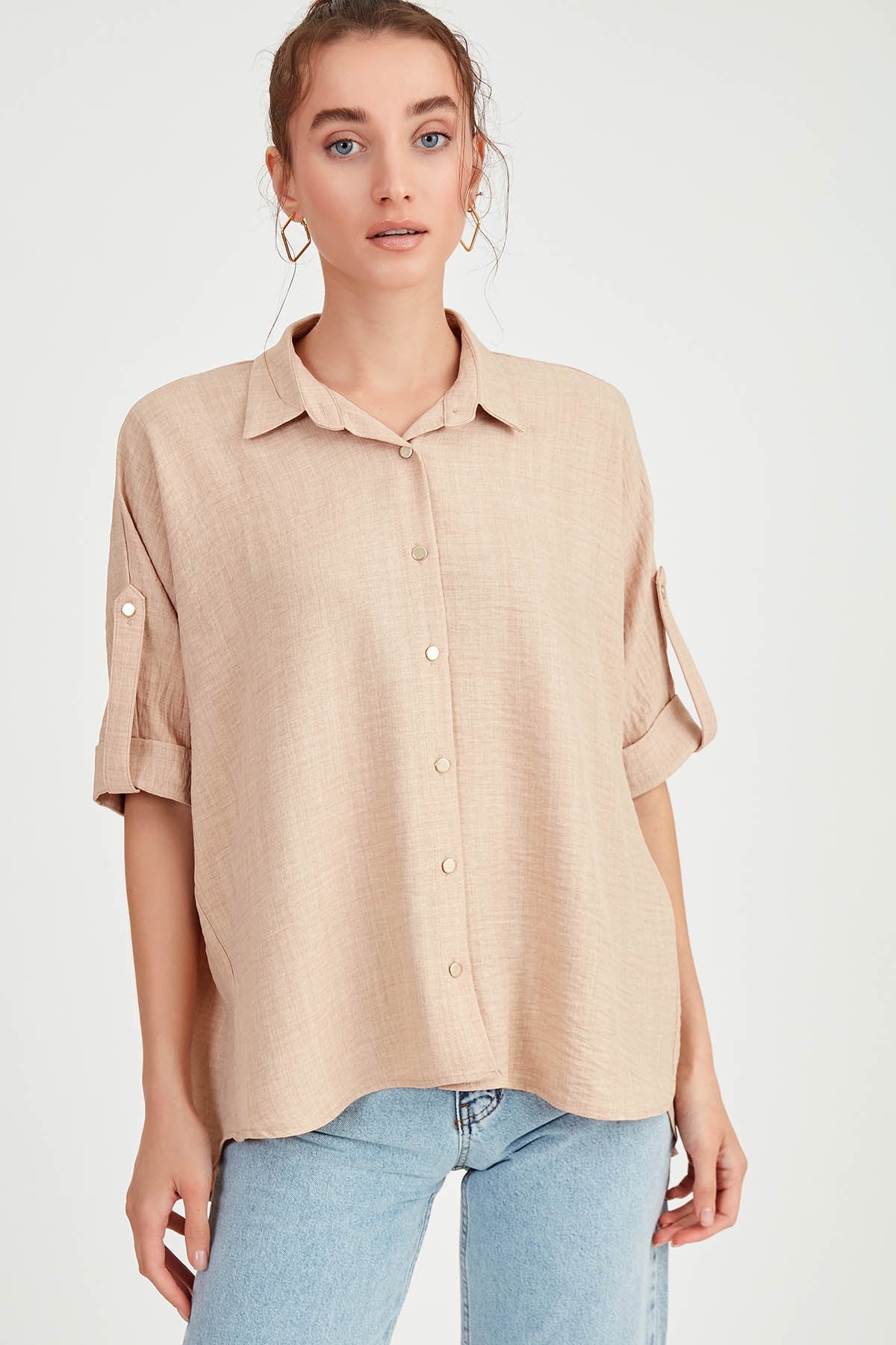 LOW SHOULDER  LOOSE SHIRT