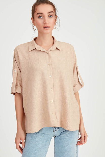 LOW SHOULDER  LOOSE SHIRT